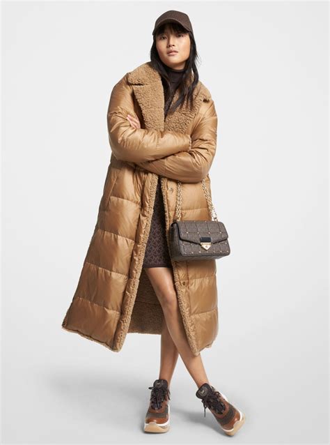 michael kors women's camel coat|Michael Kors puffer jacket ladies.